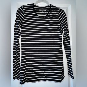 Banana Republic Black and White Striped long sleeve shirt